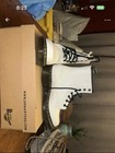 Dr  Martens 1460 Women   s White black Leather Combat Ankle Boots Us 8 Eu 39