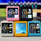 New Mini Clock Wifi Weather Clock Screen Temperature   Humidity Desktop - Black