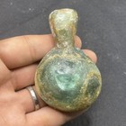 Extremely Rare Ancient Roman Iridescent Glass Medicine Bottle With Patina 