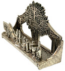 Vintage Jewish Hebrew Buisness Card Holder Israel Judaica Menorah Torah Mezuzah