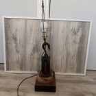 Antique Nautical Table Lamp  Wooden Pulley Block And Tackle Vintage Large Works
