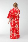 Japanese Yukata Kimono Women Cherry Blossoms   Crane Cotton Robe Made In Japan