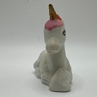 Vintage 1990s Hand Painted Porcelain Unicorn Figurine Rainbow Mane