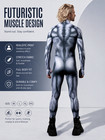 Unisex 3d Mechanical Muscle Print Bodysuit Jumpsuit Costume Party Stage Outfit