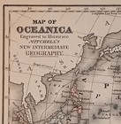 Antique Hand Colored 1882 Map Of Oceanica australia