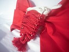 Brand New   Red  Cotton  12-inch Kimono Bow With 57-inch Obi  Belt