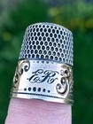 Vtg Antique Simon Brothers Sterling Silver Monogrammed Sewing Thimble