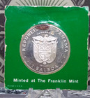1976 Panama Proof  925 Silver One  balboa  Coin Franklin Mint Carded  ec1 Ecc c