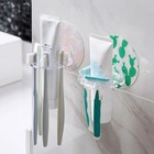 Toothbrush Holder Wall Mount Sucker Suction Cup Toothpaste Storage For Washroom
