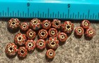 20 Original Chevron Glass Trade Beads Huron Indians 1700 s Red White Blue