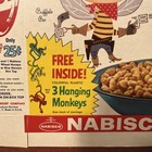 Nabisco Rice Honeys Cereal Box With Hanging Monkeys And Name On A Button Offers