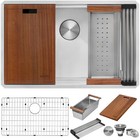 Ruvati 28-inch Workstation Ledge Undermount 16 Gauge Kitchen Sink- Rvh8309