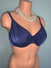 Vintage Vanity Fair Satiny Shiny Bra Uw 38c Blue No Padding Style 75-238 Nylon