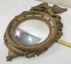 Vntg Syroco Inc   4007 Federal Eagle Convex Wall Mirror 21 x15  Gold Usa Exclnt