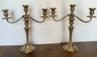 Pair Of Gorham 770 Convertible Weighted Sterling 3-light Candelabra 14 25 