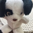 Vintage Russ Berrie Puppy Dog Plush 8    Black White Plush Stuffed Animal