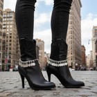 2pcs Women Silver Metal Boot Chain Anklet Bracelet Shoe Ethnic Coin Charms