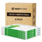 20x24x1 Air Filter 4 Pack - Merv 8 Pleated Hvac Furnace Filters For Home Use
