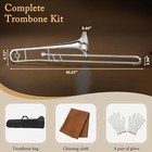 Bb Tenor Slide Trombone  Brass B Flat Key W  Case  Mouthpiece For Beginner Kit