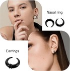 18pcs Septum Stretching Kit Tapers   Rings For Nose Ear Piercing Gauges