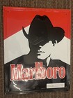 Vintage 1992 Marlboro Man Cigarette Metal Sign Cowboy Embossed Phillip 22x17