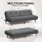 Futon Couch  Modern Futon Sofa Bed With Adjustable Backrest  Convertible Slee   