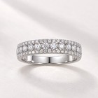 Three Row Moissanite Band Ring 925 Sterling Silver Us Size 5 6 7 8 9 Gift