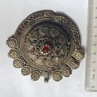 Ancient Roman Or Viking Bronze Engraved Silver Pendant Amulet Artifact