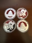 2019 China Silver Panda 10 Yuan 30g  999 Silver Bu   lot Of 4 In Capsule