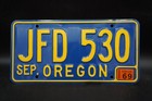 1969 Oregon License Plate   Jfd 530 - Nice Quality