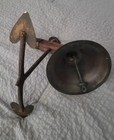 Antique Ships Bell W  Anchor Brass  wood Great Patina 