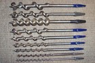 9 Hand Brace Auger Bits Craftsman Irwin Stanley Blue Grass Woodworking Tools