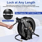 Heavy Duty 3 8  X 50 Ft Retractable Pressure Washer Hose Reel  4000psi Hose