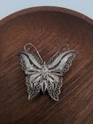 Antique Victorian Sterling 925 Filagree Butterfly Brooch 2 x1 5 