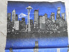 2 Pc Silver Glitter Sparkly Blue Black Washington Dc Seattle Nyc Fabric Vintage
