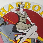 Vintage Harbor Gasoline Sign - Bomber Girl Gas Pump Motor Oil Porcelain Sign
