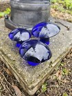 Viking Cobalt Blue Mushroom Set Pressed At Mosser Glass