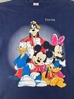 Vintage Disney Shirt Mens Large Blue 90s Mickey Mouse Minnie Donald Jerzees