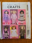 Lot Of 2 Mccall s Crafts Sewing Patterns For 18    Doll Clothes M6005 M6981 Uncut