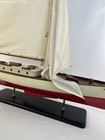 1930s Classic Yacht Large Wooden Model Sailboat Fully Built Nautical Decor