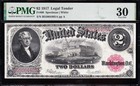 Awesome Crisp Choice Vf   1917  2  bracelet  Us Legal Tender Note  Pmg 30  64405