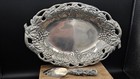 Vtg Arthur Court Grape Serving Tray W Cheese Knife Server Aluminum Vineyard Set
