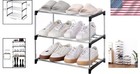 Stackable Small Shoe Rack  Space Saving Storage And Organization  3-tier  Black 