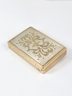 Musical Powder Compact Gold Silver Tone Vintage