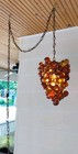 Retro Swag Lamp With Lucite Acrylic Orange Grape Cluster Hanging Vintage Mcm 