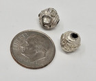 25 Pcs Vintage Silver Plated 8mm Round Textured Spacer Beads Crafts Jewelry