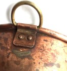 Antique Professional     Egg White Beating Heavy Copper Bowl W brass Ring French