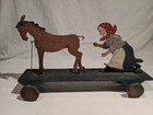 Ca  1919 Washer Woman   Horse Welsh Folk Art Toy 16 3 4  W  Orig  Period Photo