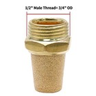 2pcs Pneumatic Brass Exhaust Muffler Filter 1 2  Npt Male Thread Hex Sintered   