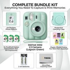 Fujifilm Instax Mini 13 Instant Camera  lagoon Green  With Complete Film Bundle